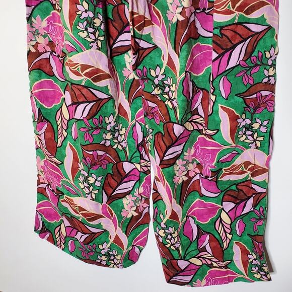 Cynthia Rowley 100% Linen Bright Colorful wide leg Pull on casual pants Size med - Picture 7 of 11